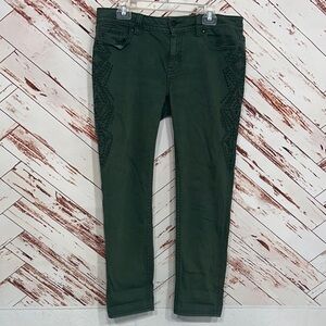 Miss Me  forest Green wmbroidered Skinny Jeans